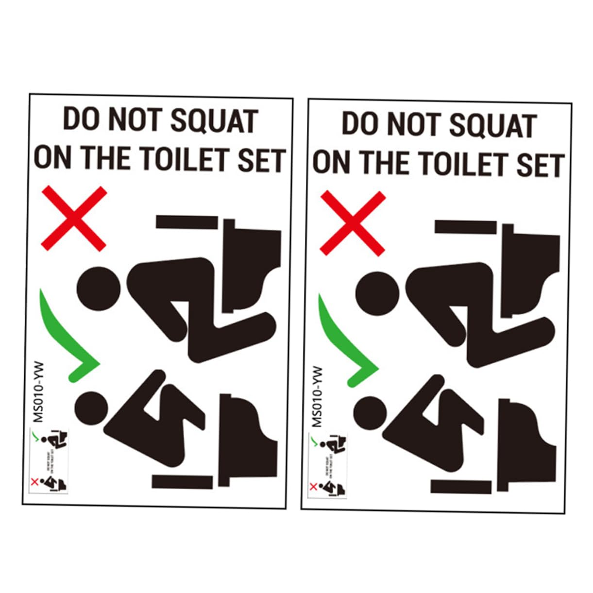 SWOOMEY 2 Sheets Warning Slogan Warning Sign Bathroom Wall Stickers Do Not Squat on The Toilet Stickers Funny Stickers for Bathroom Gas Lantern Camping PVC Seat Toilet Lid