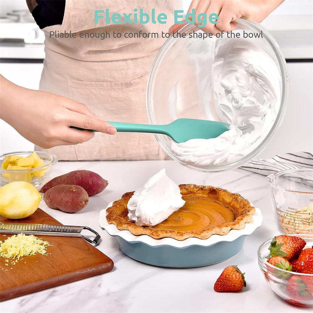 Juego de espátulas de Silicona for Cocina, 600 °F, raspador de Silicona Flexible de Alta Temperatura for cocinar, Mezclar, Hornear, Servir y Revolver(Red)