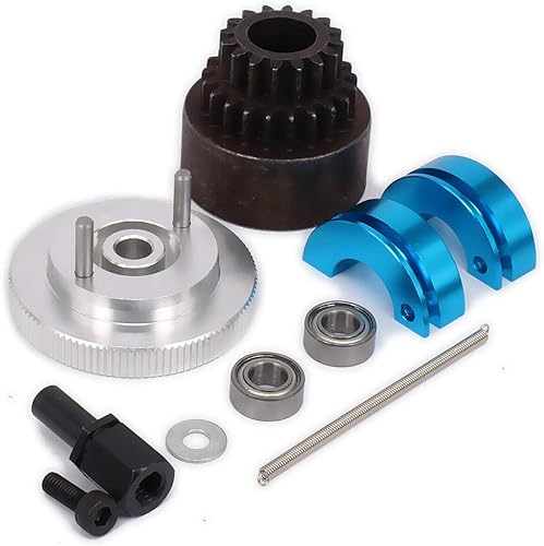 16T-21T Juego de embrague de dos velocidades Bell Shoes Springs Cojinete de volante para 110 RC Car (Plata)