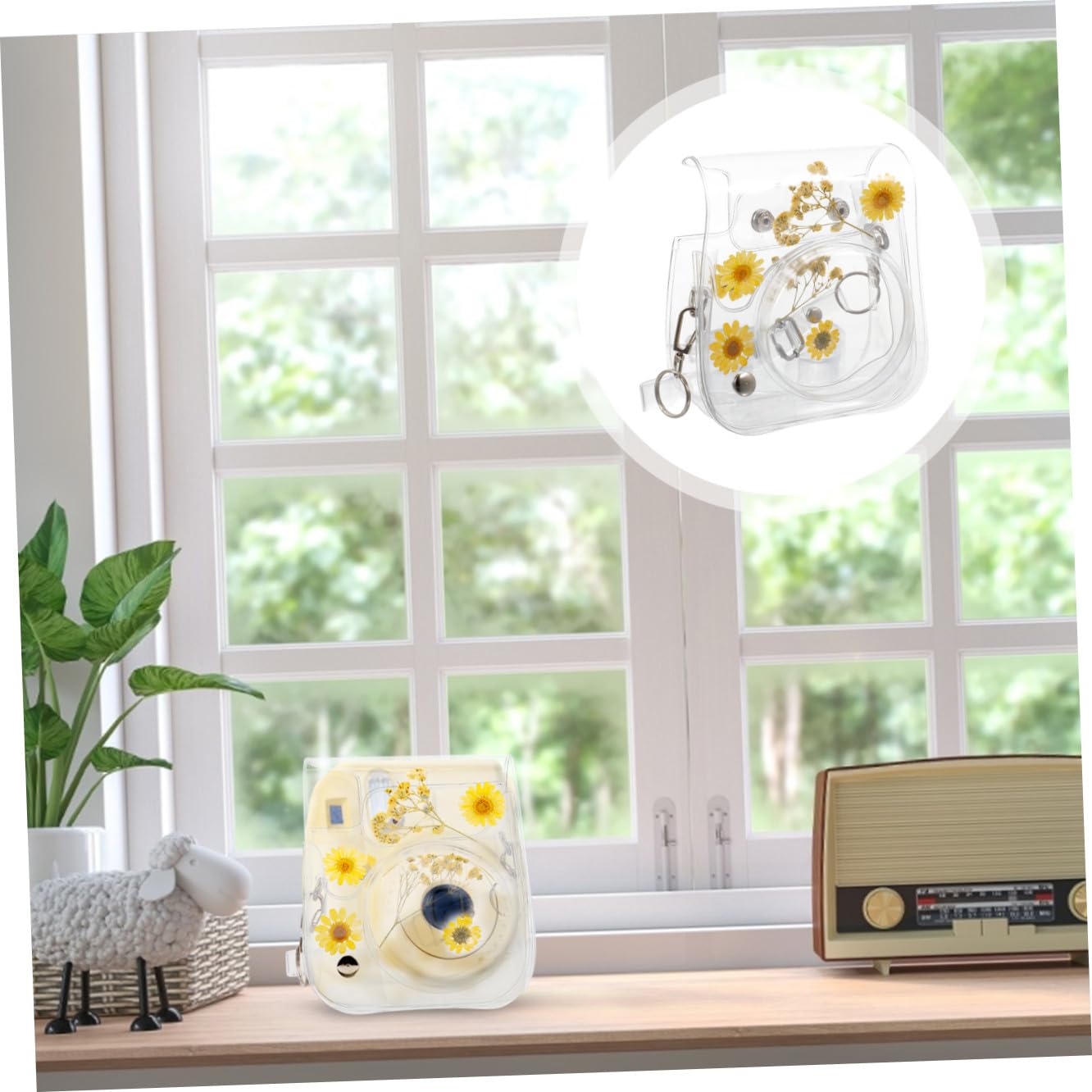 DOITOOL Custodia Per Fotocamera 11/9/8 in Pvc Floreale Giallo Antigraffio Facile Da Usare Alla Moda E Robusta