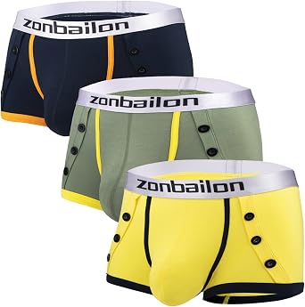 SUMABA Mens Boxer Briefs Underwear with Bulge Ball Pouch Soft Breathable Stretchy Short Leg Trunks Male Underpants