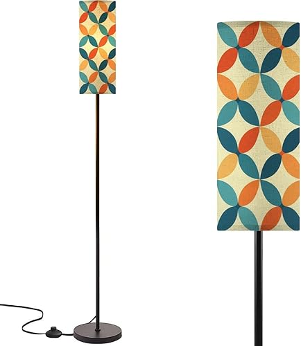 Miniatura 15 de Lámparas de pie modernas retro futuristas platillos verde azulado estrellas brillantes lámpara de pie lámpara de poste de metal con pantalla de lino