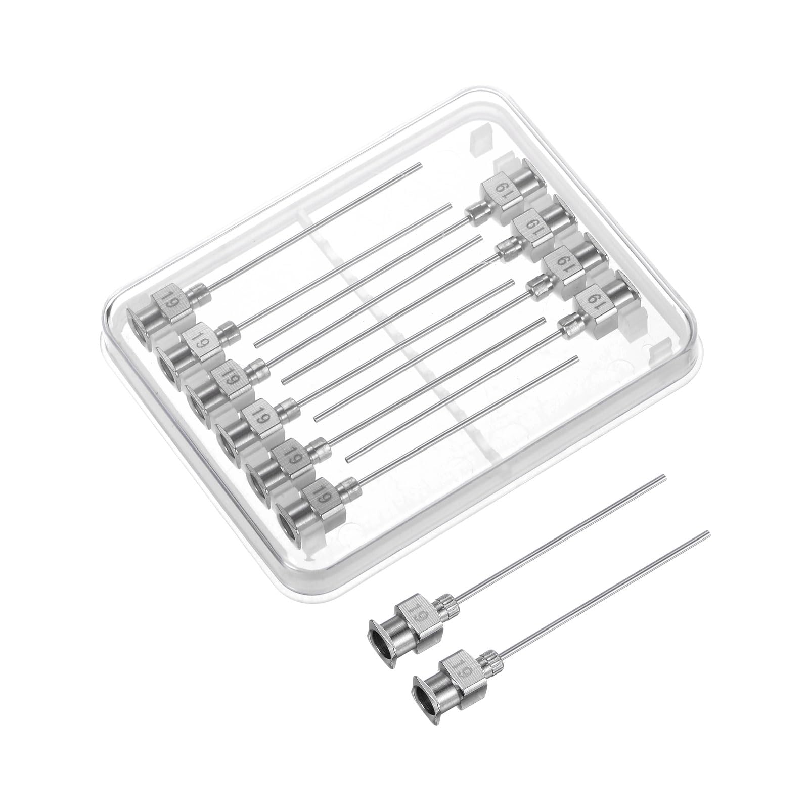 QUARKZMAN 12 szt. 19 igieł do dozowania ze stali nierdzewnej, 1 1/2" igła do kleju metalowego, pełne fazowane końcówki Luer Lock do lepkich płynów, tuszu, kleju, zastosowań laboratoryjnych