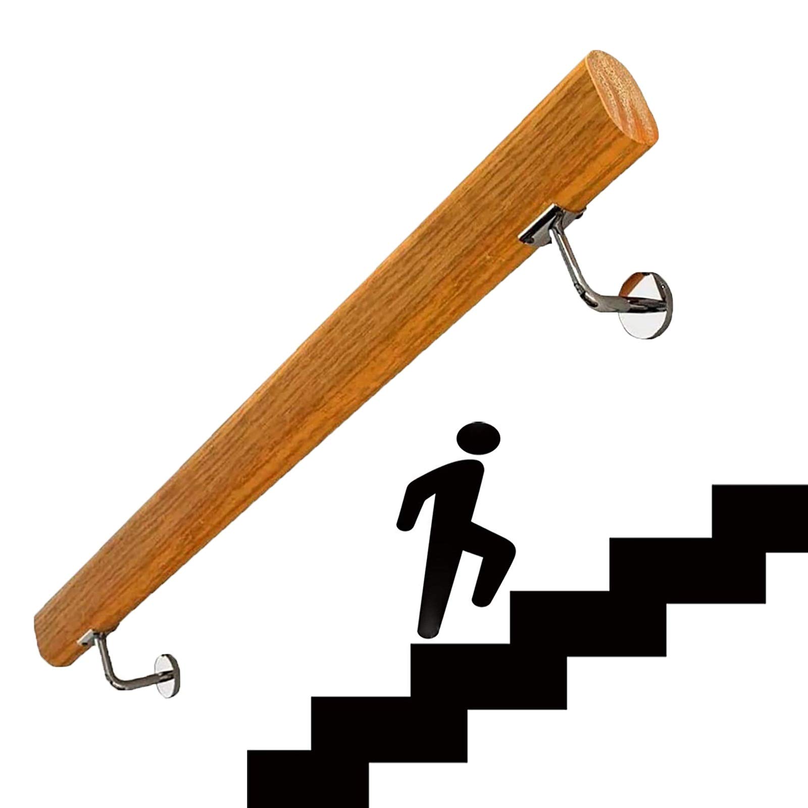 Rampe d'escalier antidérapante en bois véritable pour sécuriser le loft et la maison
