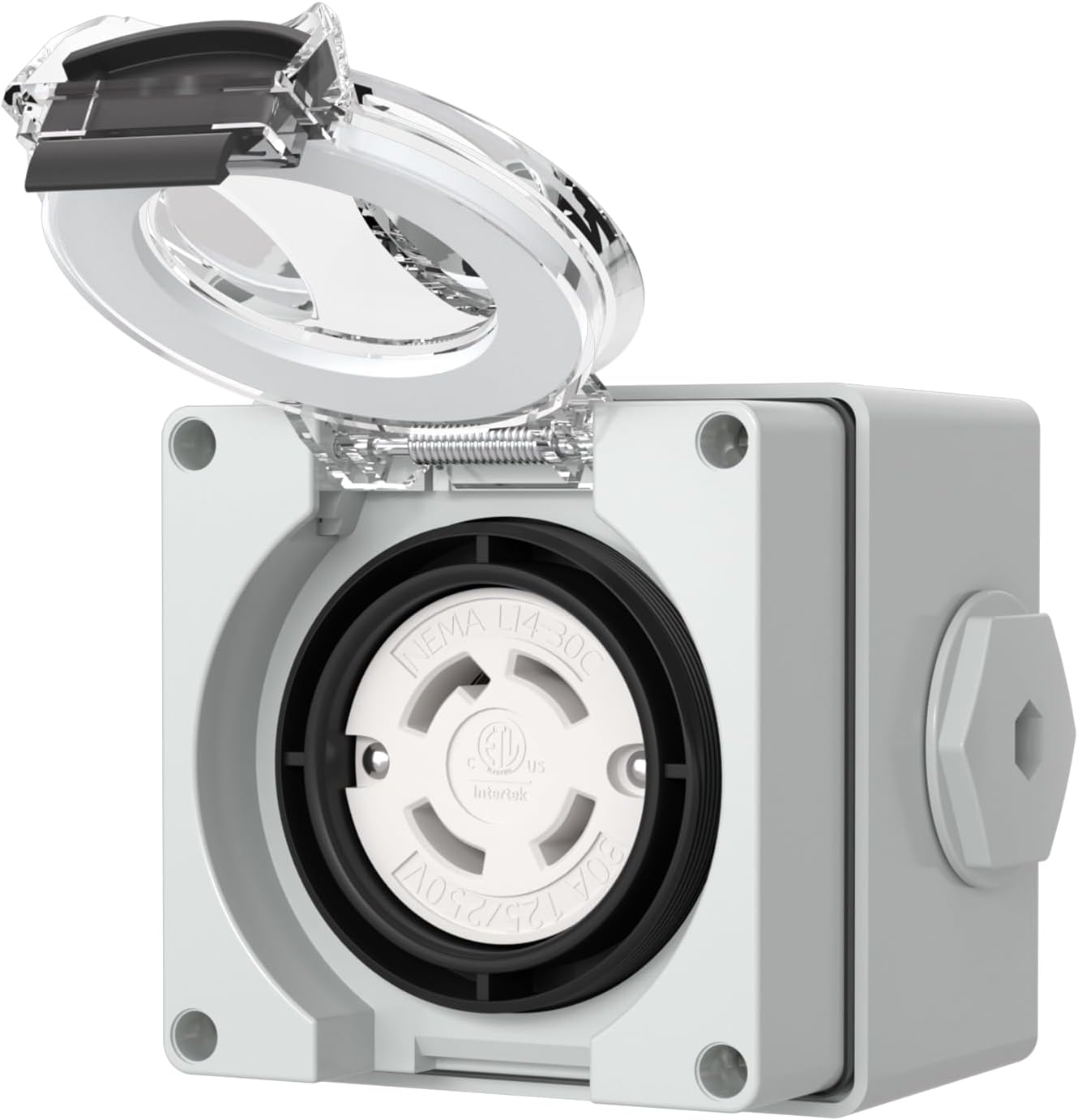 STARELO 30 Amp Locking Female Plug Box NEMA L14-30C Generator Twist Lock Adapter Female Connector,125/250 Volt,Outdoor dustproof and Weatherproof for generators, Welding Machines, etc.ETL Listed.