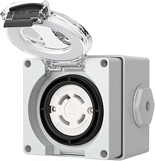 STARELO 30 Amp Locking Female Plug Box NEMA L14-30C Generator Twist Lock Adapter Female Connector,125/250 Volt,Outdoor dustproof and Weatherproof for generators, Welding Machines, etc.ETL Listed.