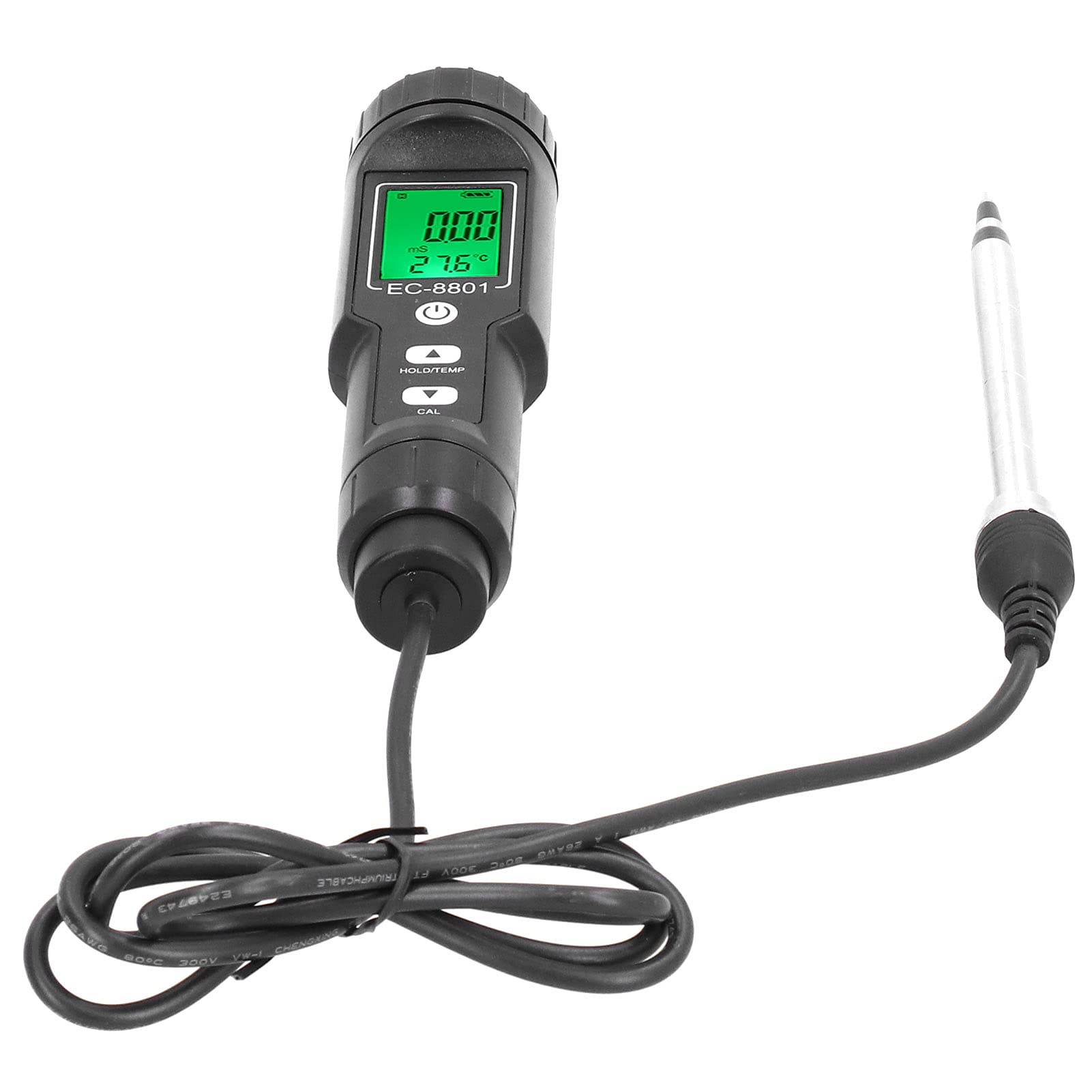 Medidor EC digital con retroiluminación para cultivo y agricultura