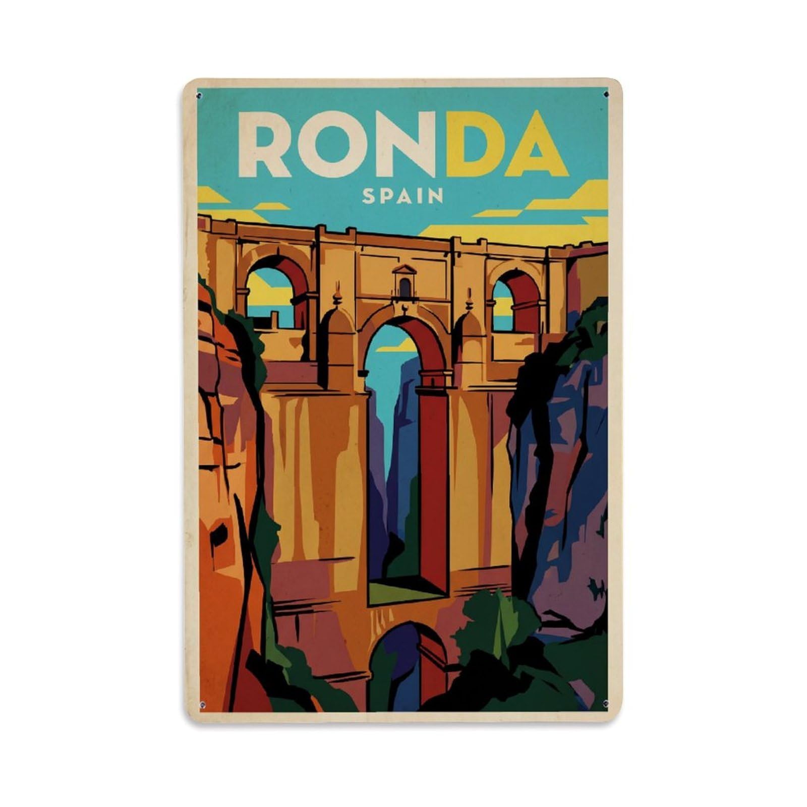 Spain Ronda Vintage Travel Metal Tin Sign