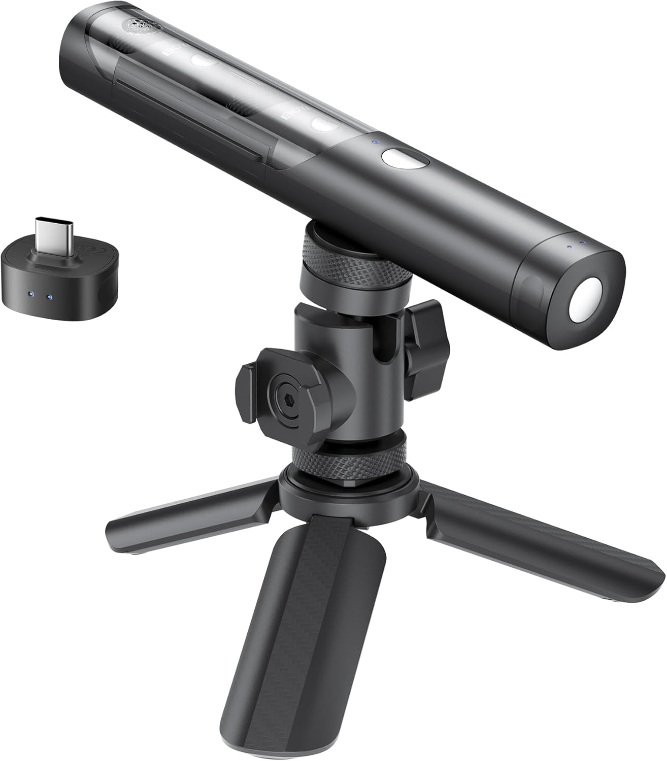 BOYA Magic-05 Wireless Lavalier Microphone with Tripod,30Hrs Use,328FT LOS Range,Safety Track&Limiter,Ai Noise Reduction USB-C Wireless Lapel Mini Mic for Android iPhone 16/15 Audio Video Recording