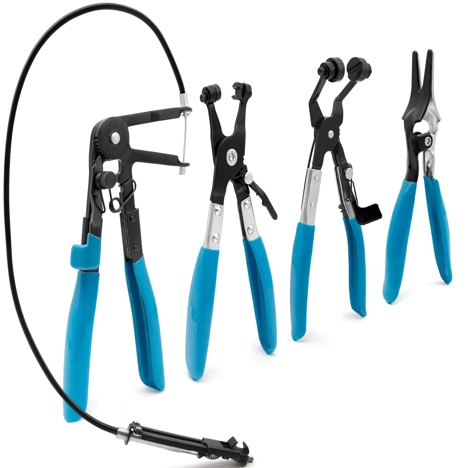 Lot de 4 Pince Collier Durite de Voiture, Pinces pour Colliers de Serrage Pince à Collier de Serrage pour Automobiles pour le Démontage et l'installation de Colliers de Serrage