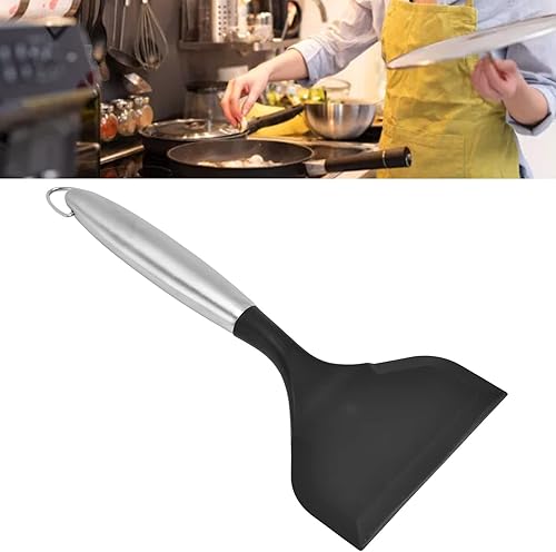 Miniatura 7 de BORDSTRACT Espátula giratoria, espátula ancha de silicona sólida con mango de acero inoxidable, espátula antiadherente sin BPA resistente al calor,