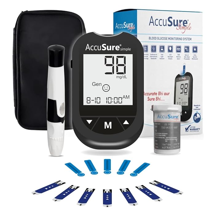 Buy AccuSure Instant Digital Simple Kit with 25 Strips ,10