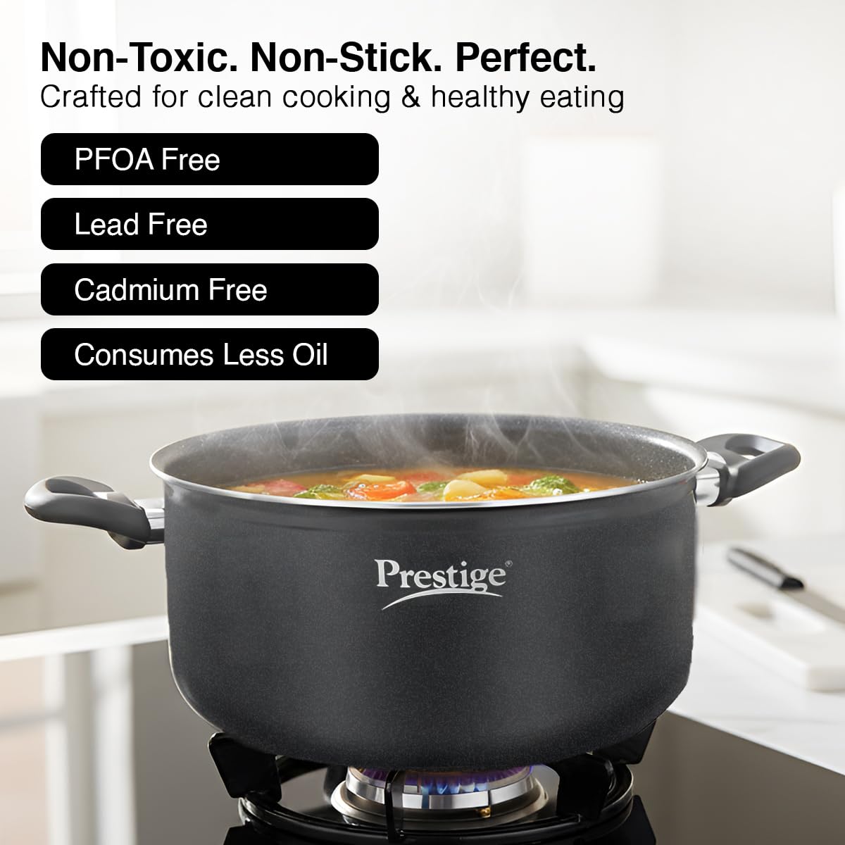 Prestige Omega Deluxe Granite Stock Pot - 28cm -7