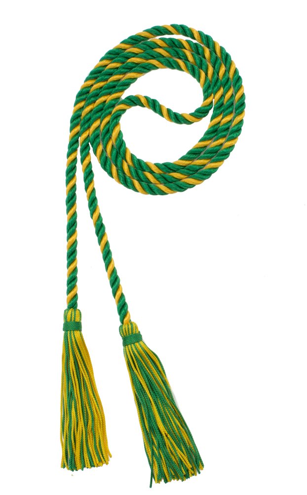 Tassel Depot Graduation Honor Cord - Kelly/Gold - Every School Color Available - Made In Usa