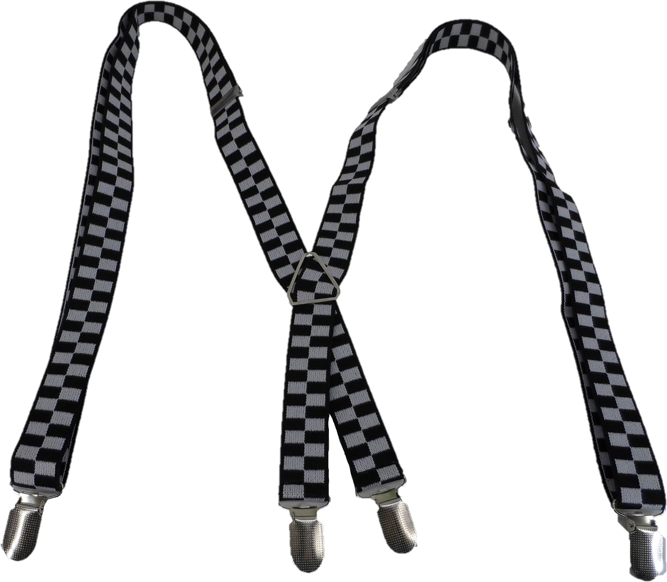 Mazeys Mens One Inch Braces … (Black and White Checked)