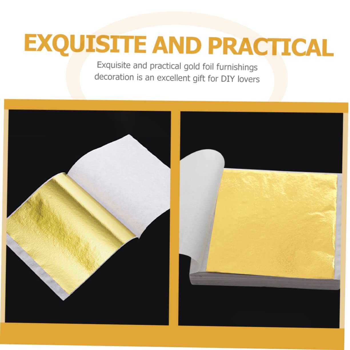 Housoutil 3 Ensembles Or Imitation De Dorées pour Artisanat Et Décoration DIY pour Peinture Éclatantes Et Décorations Élégantes 300 Feuilles*3