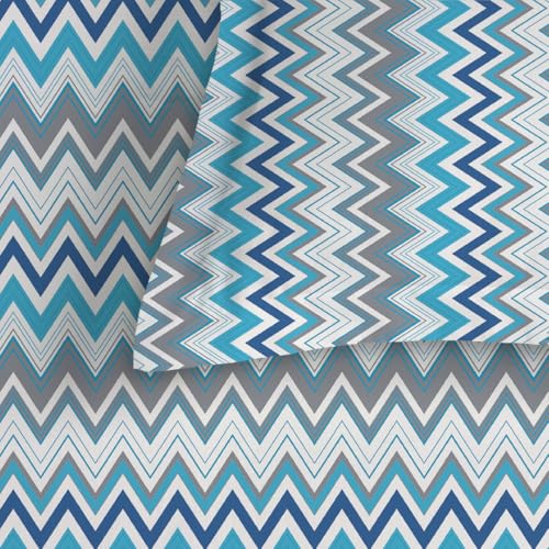 Image of Livspace Cotton Super King Size Bedsheet for Double Bed | 108 inch x 108 inch | 144 TC Flat Cotton Bedsheet with 2 Pillow Covers, Soft & Breathable - Bello Pure Nest Collection (Blue)