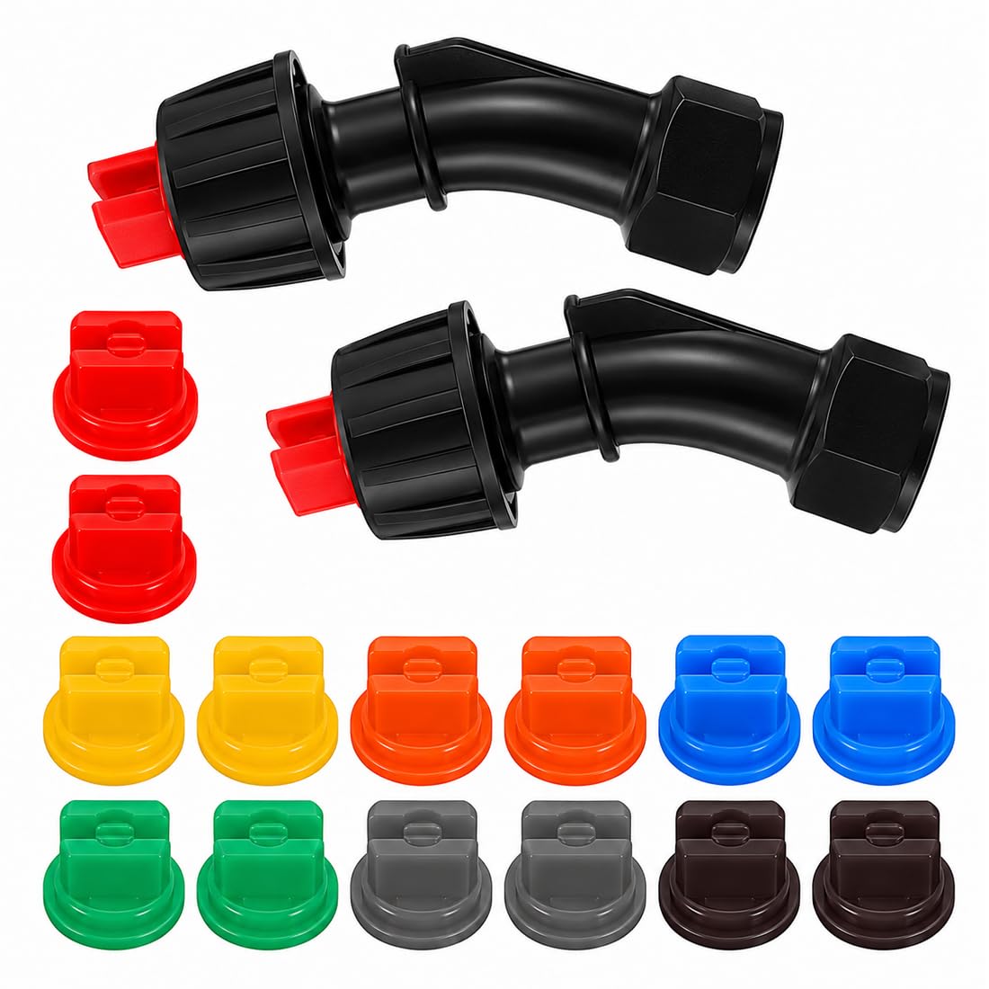 ARHZ 16pcs 110° Flat Fan Spray Nozzles Set, 0.1-0.6mm Interchangeable Sprayer Nozzle Tips for Garden Sprayer Knapsack Boom Pump Agricultural Tank Equipment