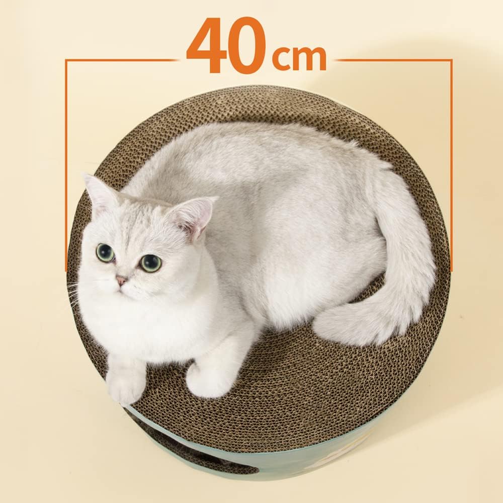 review Cat Scratcher Bed, 2-Level Cardboard Scratcher House for Indoor Cats, Long Lasting Cat Scratch Lounge
