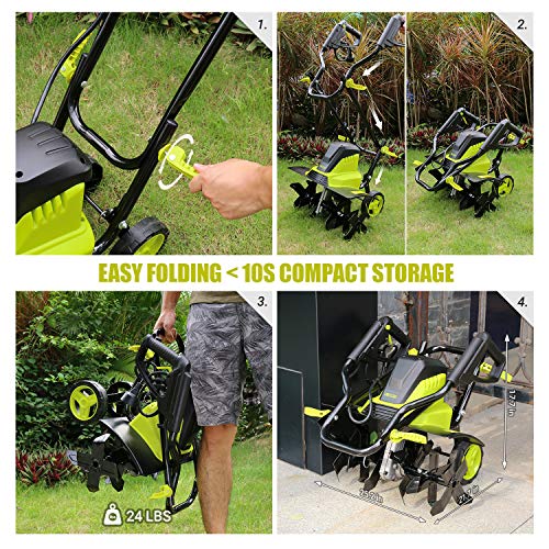 REYLEO 13.5 AMP Powerful Corded Tiller, 18