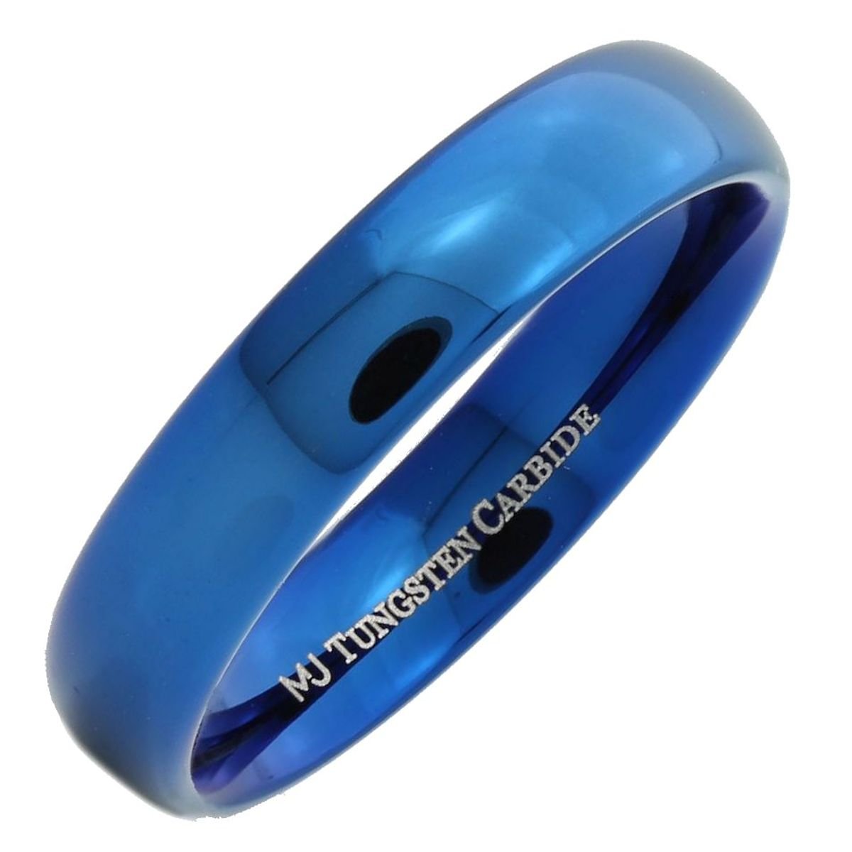 MJ Metals Jewelry3, 5, 6 or 8mm Blue Plated Inside and Outside Tungsten Carbide Wedding Band Ring