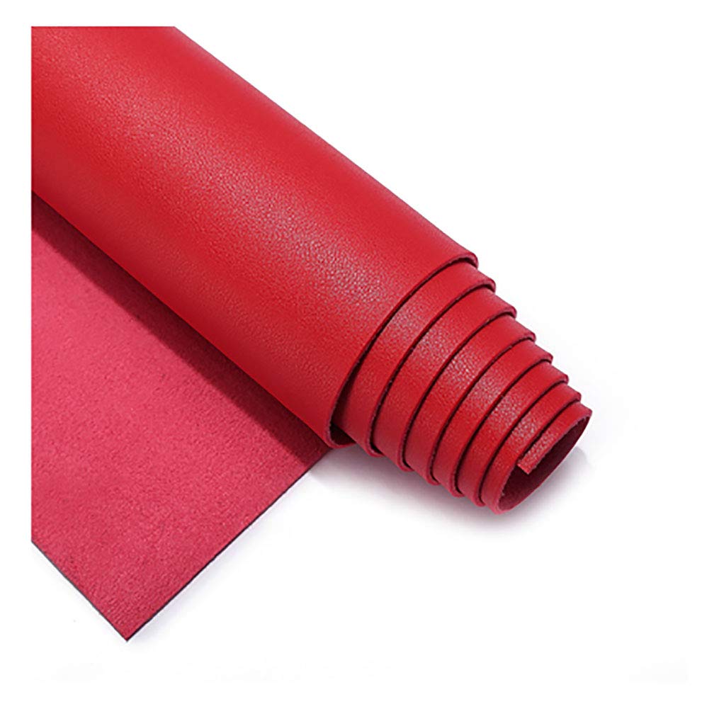 Faux Leather Fabric Leatherette Vinyl Leathercloth Material Clothing Solid Colors Texture Faux Leather Fabric Sheets Cotton Back for Bows Earrings Ornaments Making DIY Projects -Red 21# 1.38×0.5m