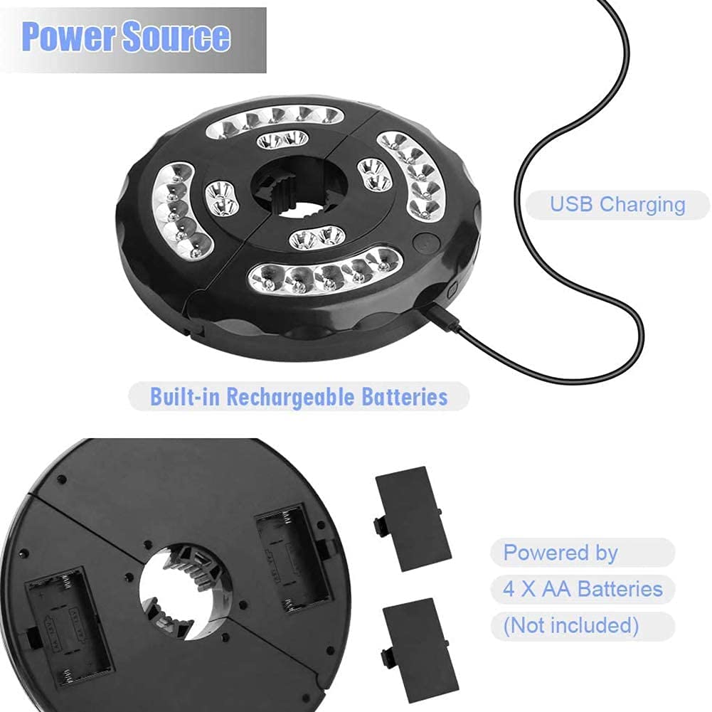 Lámpara para Sombrilla de Patio Luces Sombrilla Luz de sombrilla de patio Luz impermeable inalámbrica con 3 modos de nivel USB recargable 28 LED Parasol Mate para tiendas de campaña al aire libre U