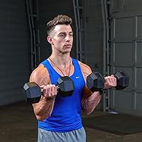 Vista 5 de Mancuernas hexagonales con revestimiento de hule 3 – 100 libras