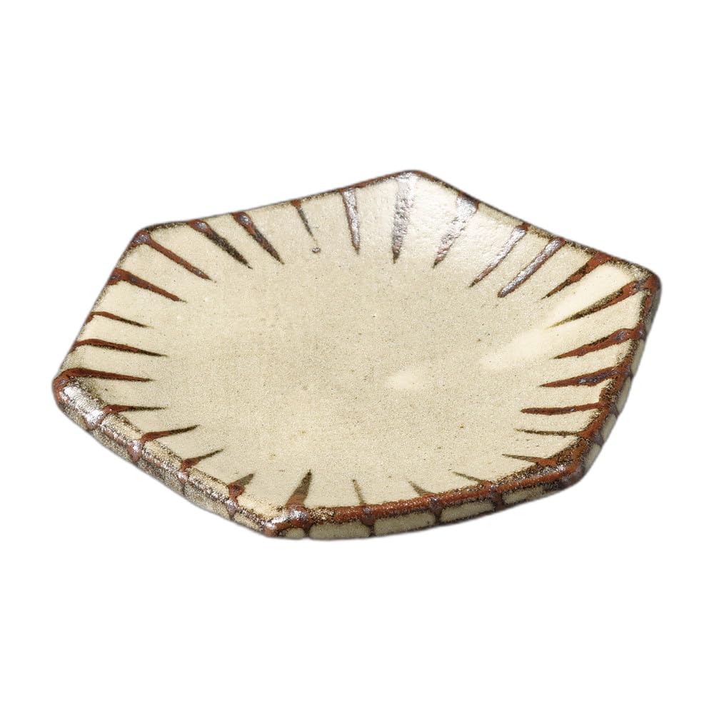 Amazon｜焼しめ六角小皿十草（手造り） [ 10.8×9×0.6cm ] | 変形皿