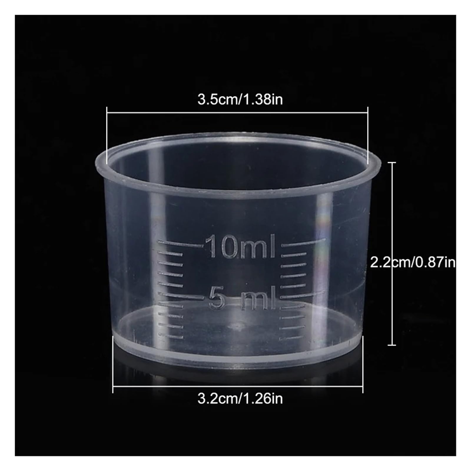 Tasse à mesurer graduée transparente de 10ml, outil cuisson cuisine, 20 pièces