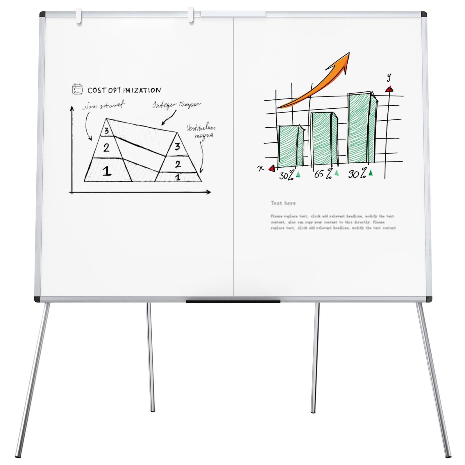 Photo 1 of VIZ-PRO Magnetic Whiteboard Easel, Foldable, 48 x 36 Inches