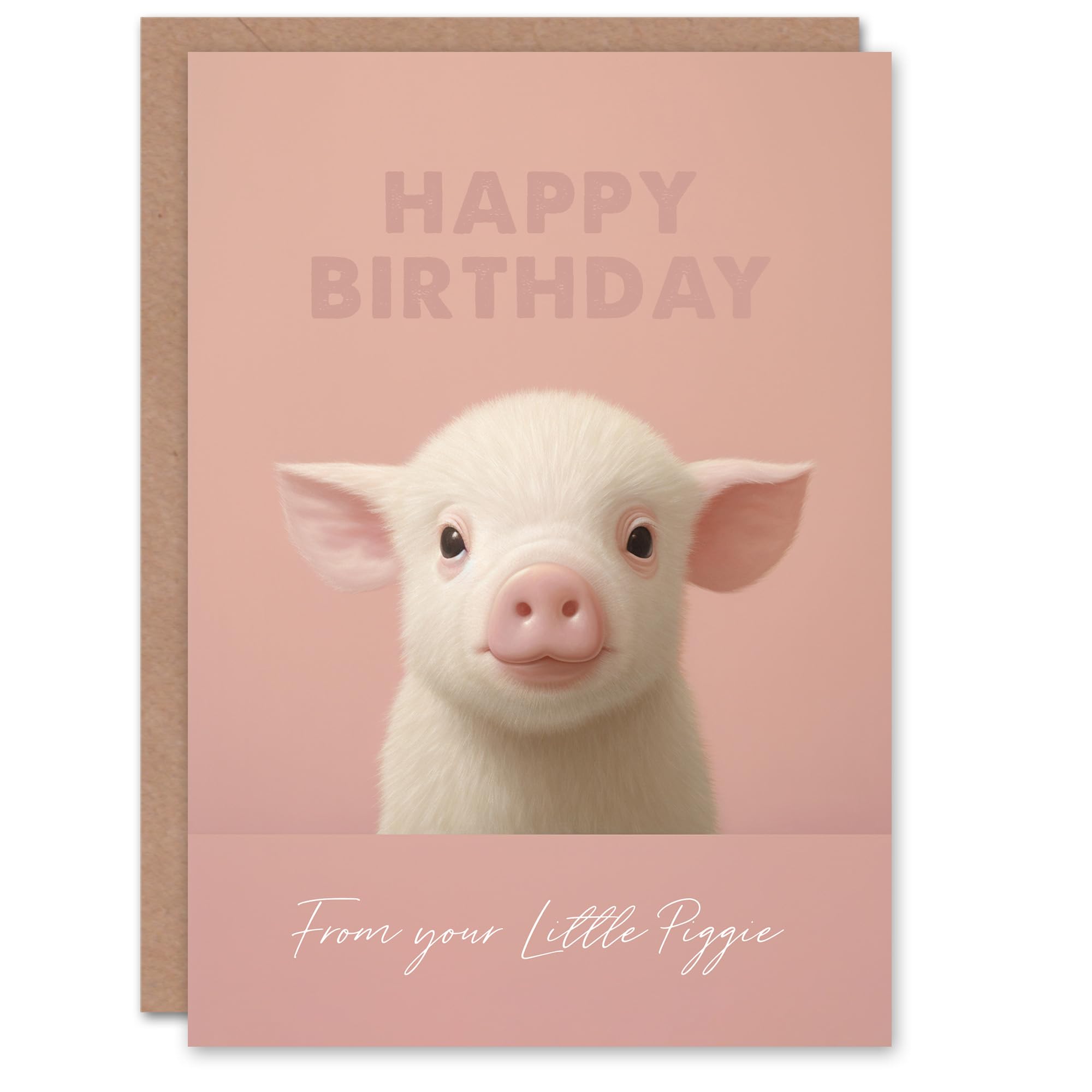 Artery8 Birthday Greeting Card Cute Pink Little Piggie From Child For Mum Mom