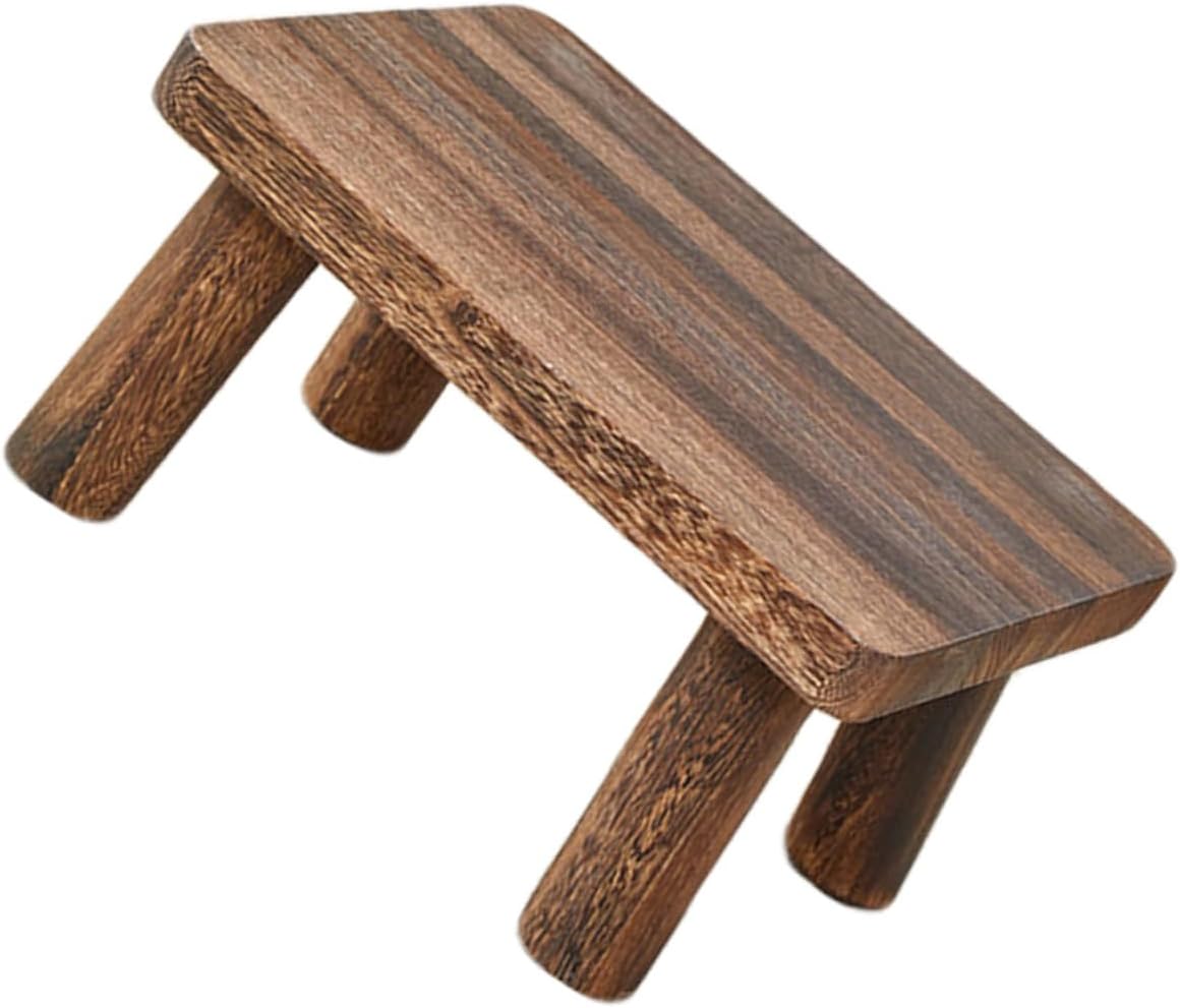 Wood Stool Boys and Girls Step Stool Small Rectangle Wooden Bench Footrest for Home