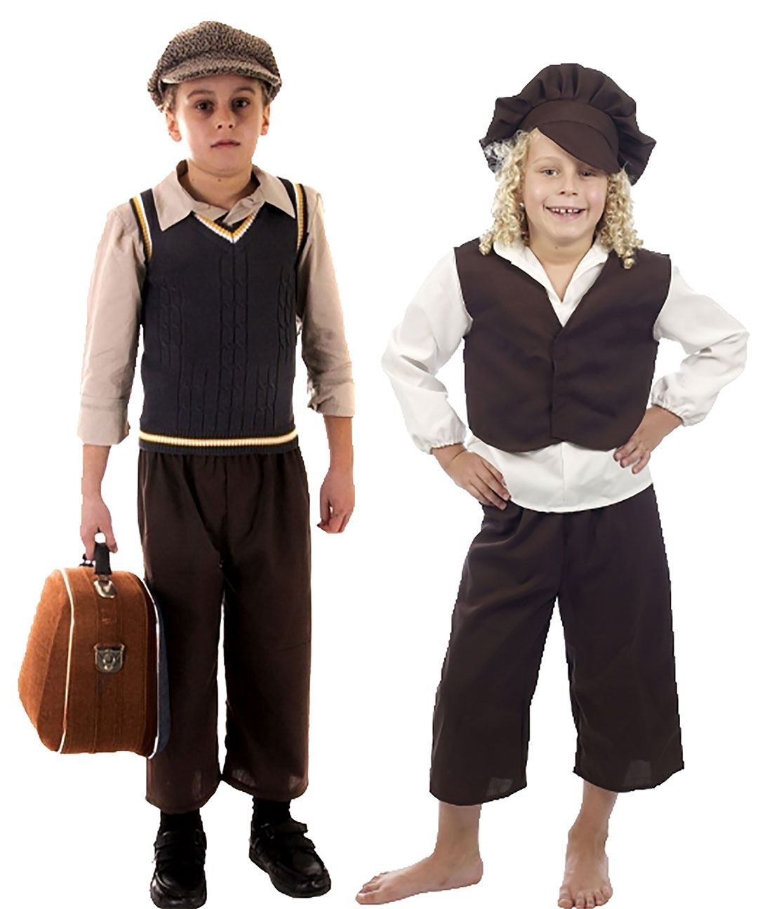 Rimi Hanger Victorian Boy Oliver Twist Costume Kids Evacuee Boy Book Week Fancy Dress Outfit S, M, L