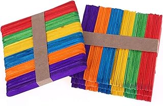 200 Pezzi Bastoncini Legno Naturale Colorato Artigianato Lollipop Stick Perfetto per Articoli Artigianali (Colorato)
