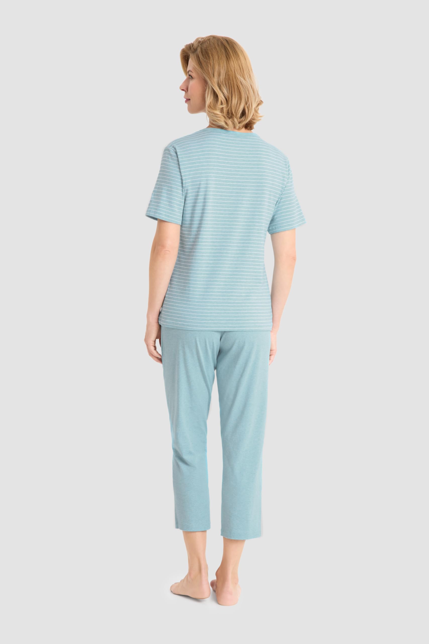 Rösch 7/8-Pyjama, Streifen-Melange 1263066