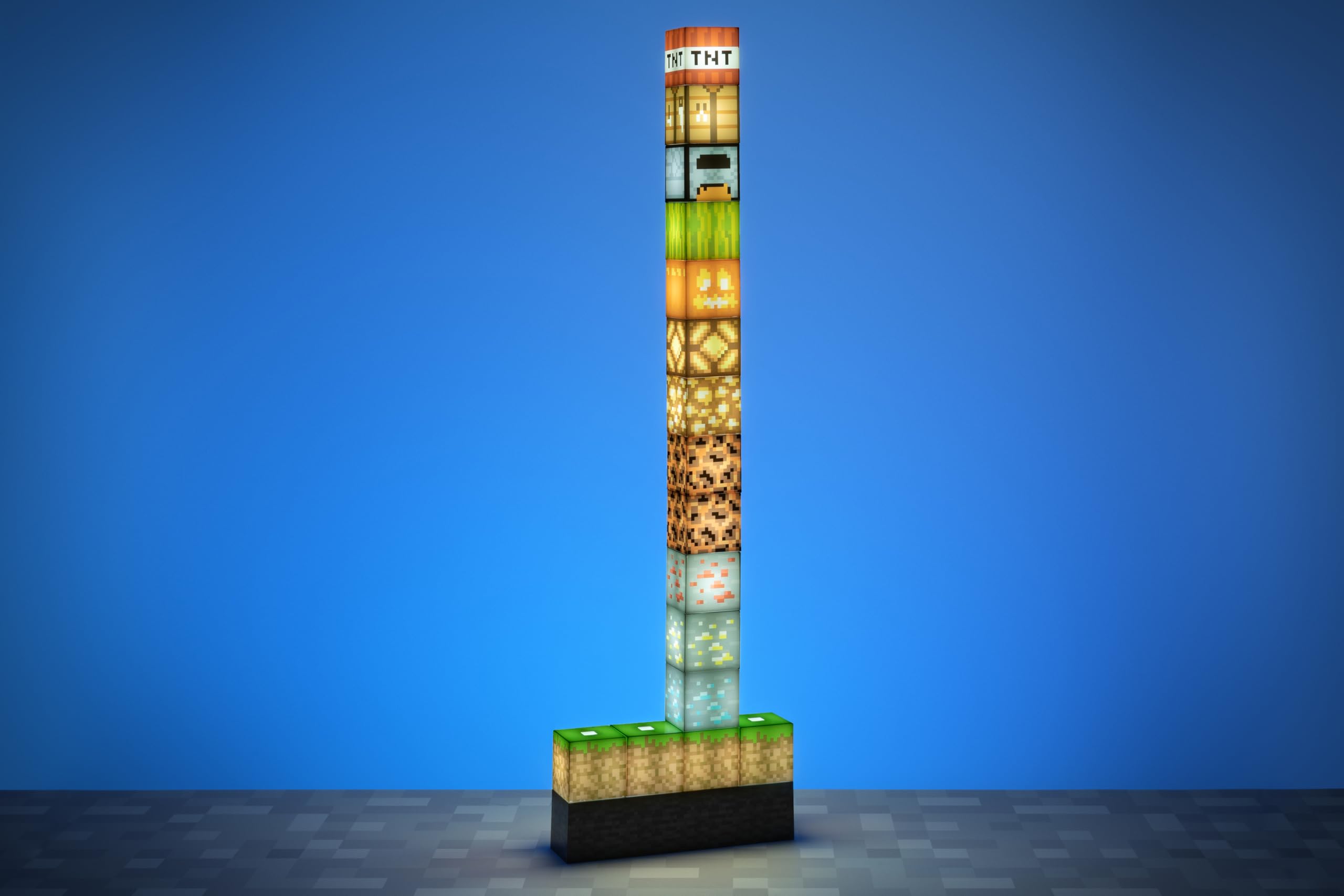 Minecraft Blockbaulampe, 16 verschiebbare Lichtblöcke und Bettfels-Basis