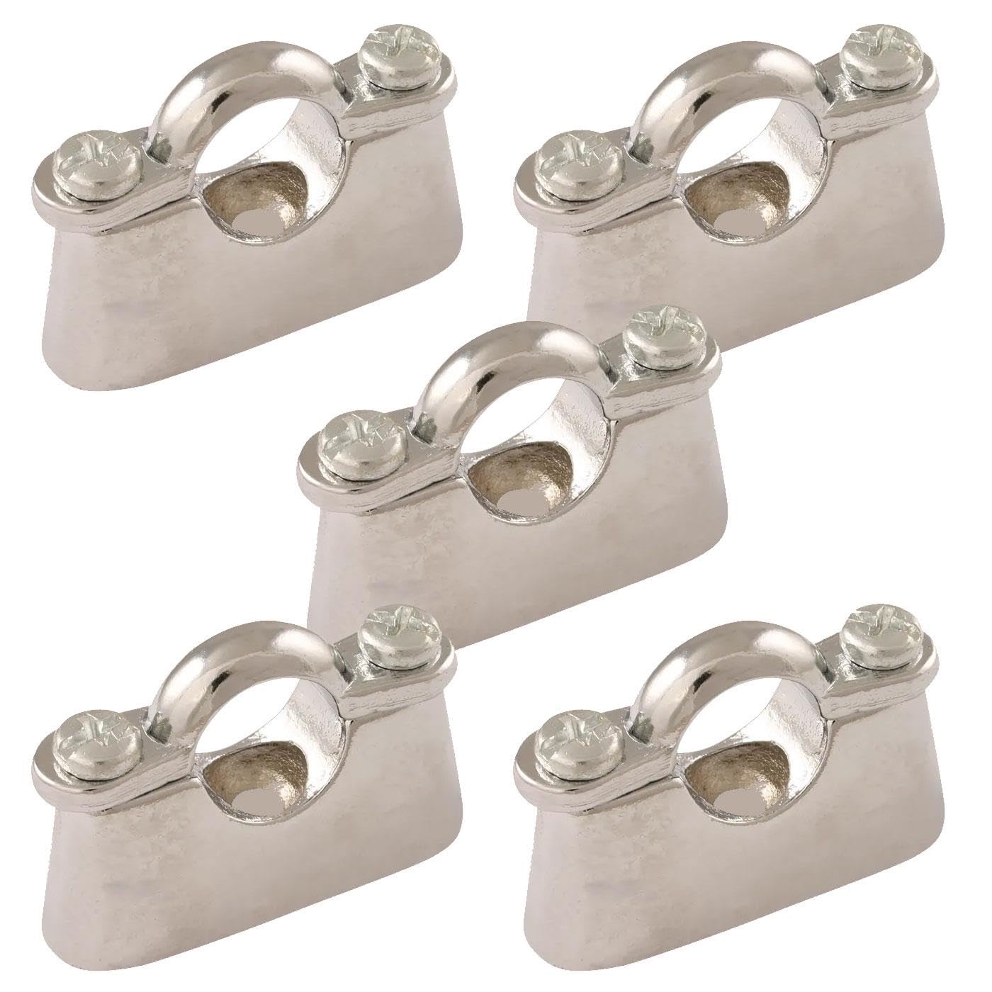 5 x 22mm Hospital Brackets Chrome Plated Cast Brass Screw-On Wall Pipe Clips
