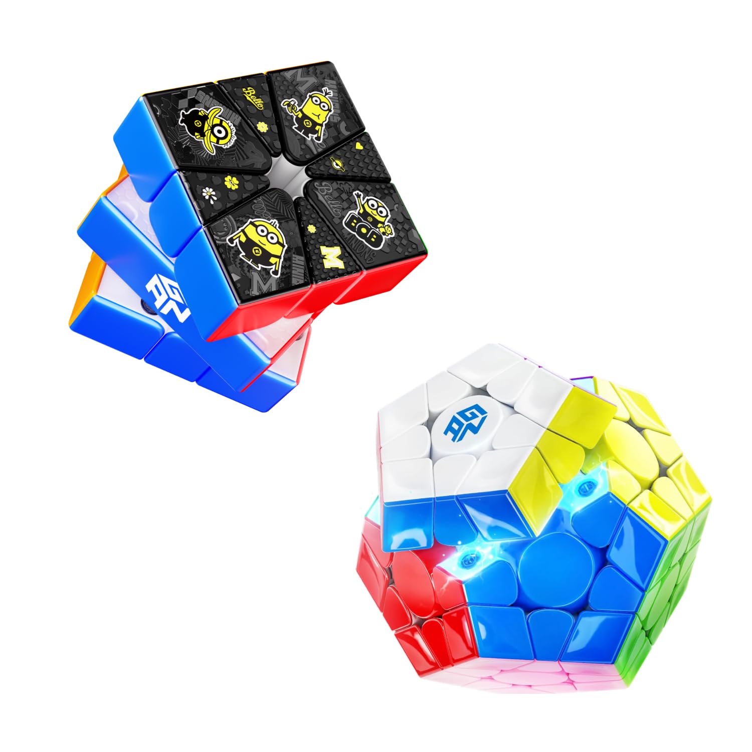 GAN Minions Square-1 & Megaminx Maglev Speed Cube 2-Pack | Pro maglev specialty speed cub…