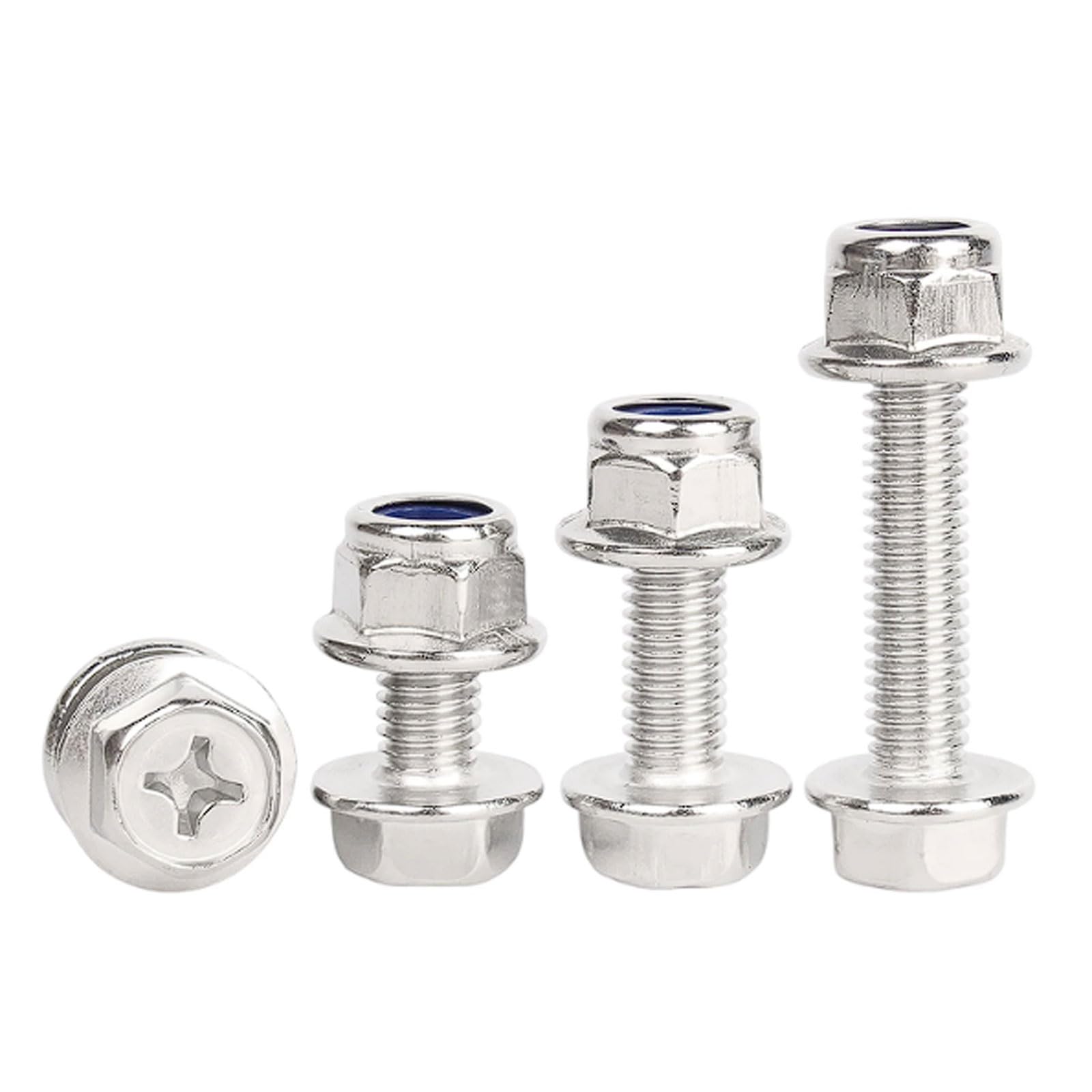Kit de pernos y tuercas cabeza hexagonal con brida cruzada M6 acero inoxidable 304 arandelas, 20 juegos, Allen dentada(M6x95 [20 sets])