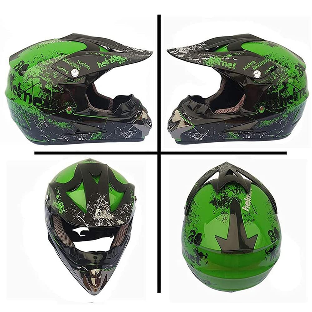Jugend Motorradhelme,Kinderfahrradreithelm,Junge Und Mädchen, Roller Ski ATV Helm,ECE-Zertifizierung,Geeignet Für Alle Jahreszeiten