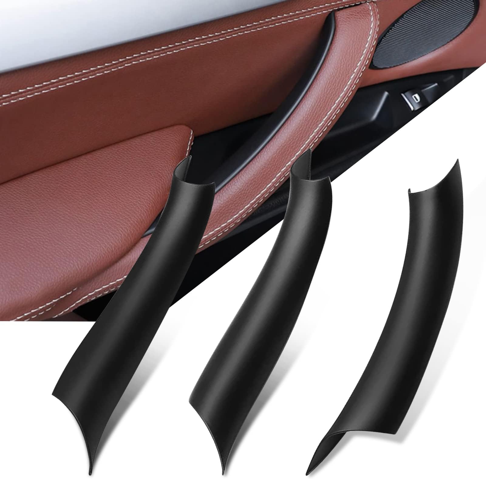 Jaronx Compatible with BMW X5 F15/X6 F16 Door Handle Covers,3PCS Door Pull Handle Covers for BMW X5 F15 2014-2018,X6 F16 2015-2018, Left and Right Side(Black)