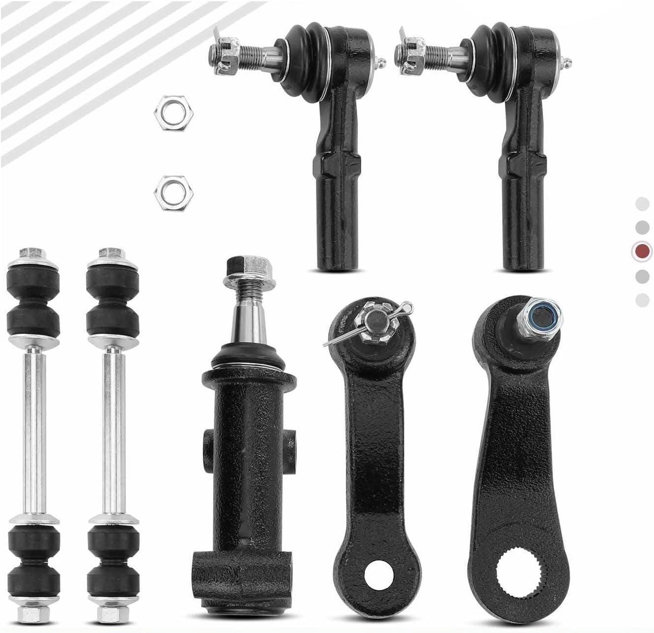 Replacement Parts for 7x Idler Arm w/Bracket&Pitman Arm&Sway Bar Link&Tie Rod End for Chevy GMC Mod-AP88P-104636