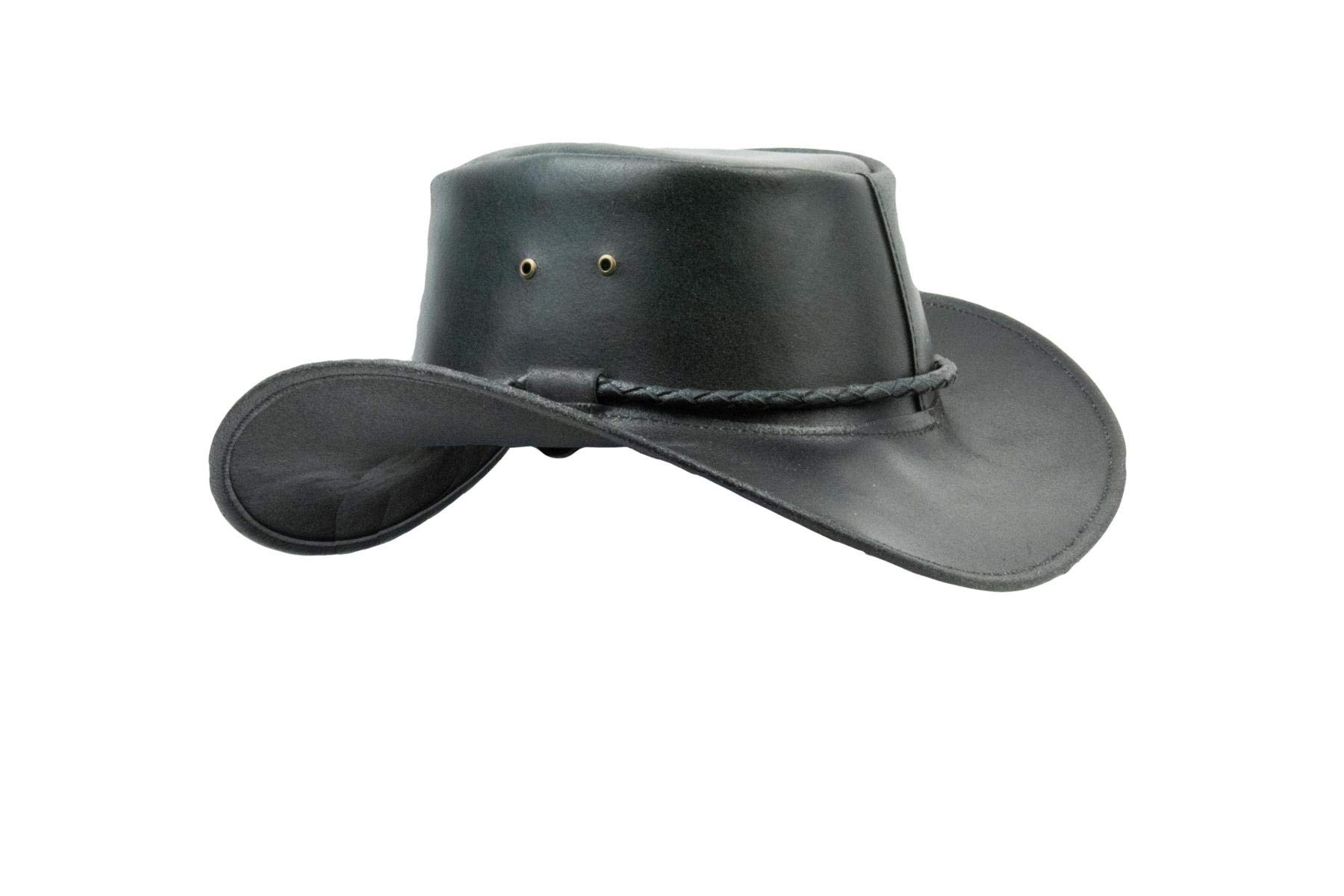 Black Jungle Kimbolton - Chapeau de Cowboy en Cuir - Chapeau de Western - Chapeau Australien