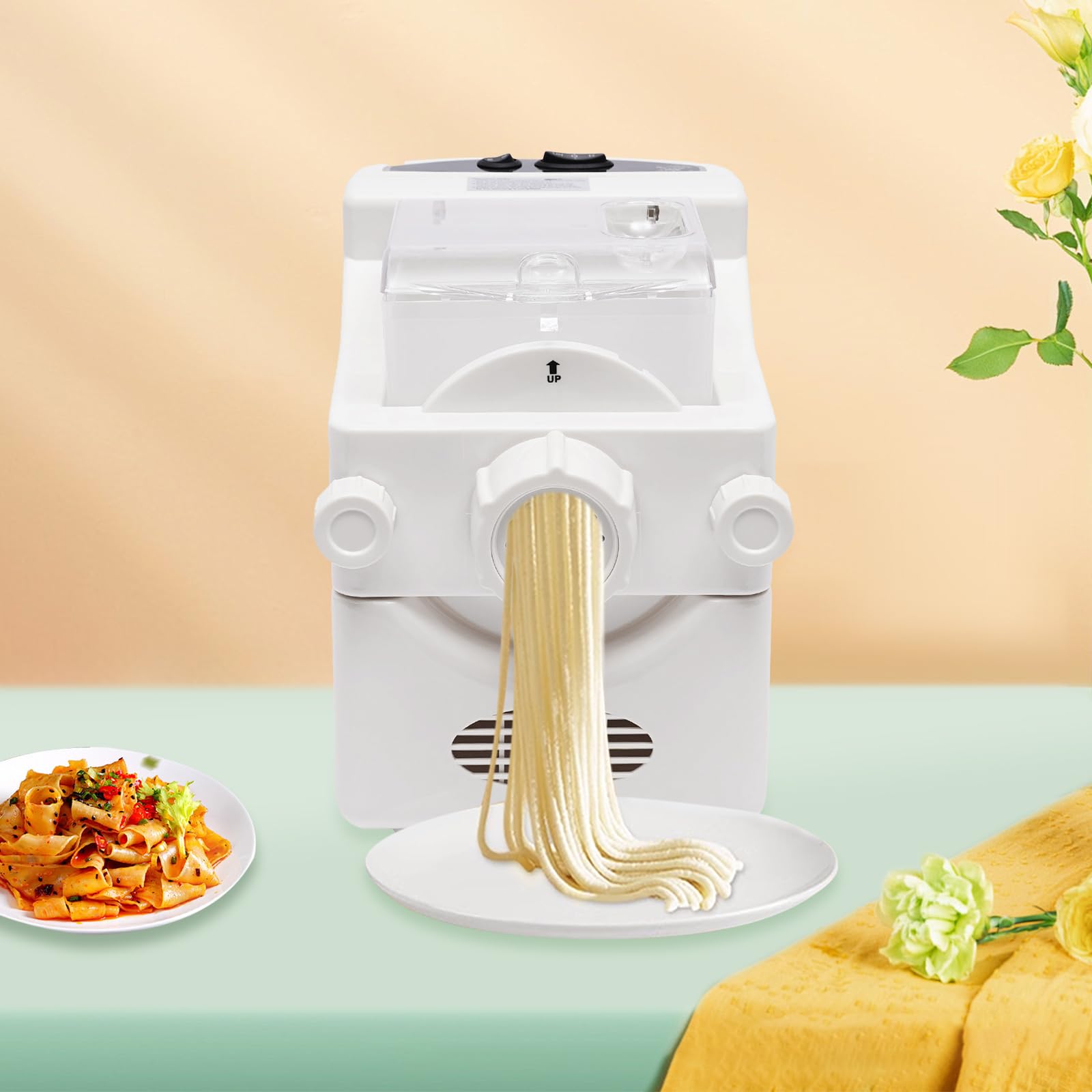 Elektryczna maszynka do makaronu, 180 W, 220 V, automatyczna maszynka do makaronu, do gospodarstwa domowego, z 9 tarczami, elektryczna maszyna do spaghetti, do różnych rodzajów makaronu