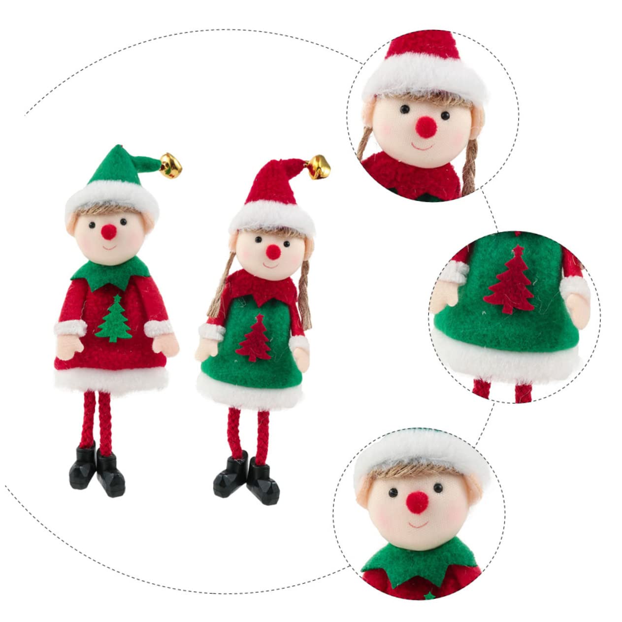 Zerodeko 5 Juegos Colgante De Árbol De Navidad con Pantalla Doble Única para Niña Modelo De Decoración Joyería Cordón para Colgar Lámpara De Techo Figuras Adorno Navideño 2 Piezas * 5