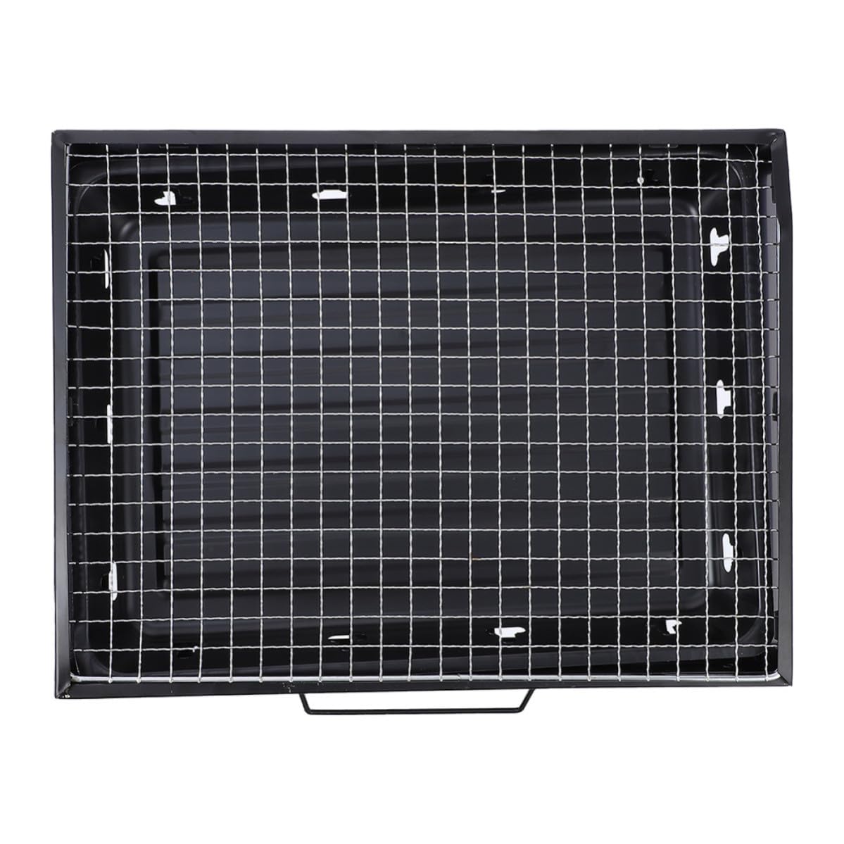 Barbecue Portatile Pieghevole in Metallo Nero per Esterni Struttura Compatta per Campeggio, Picnic e Grigliate All'aperto in Legna o Carbone