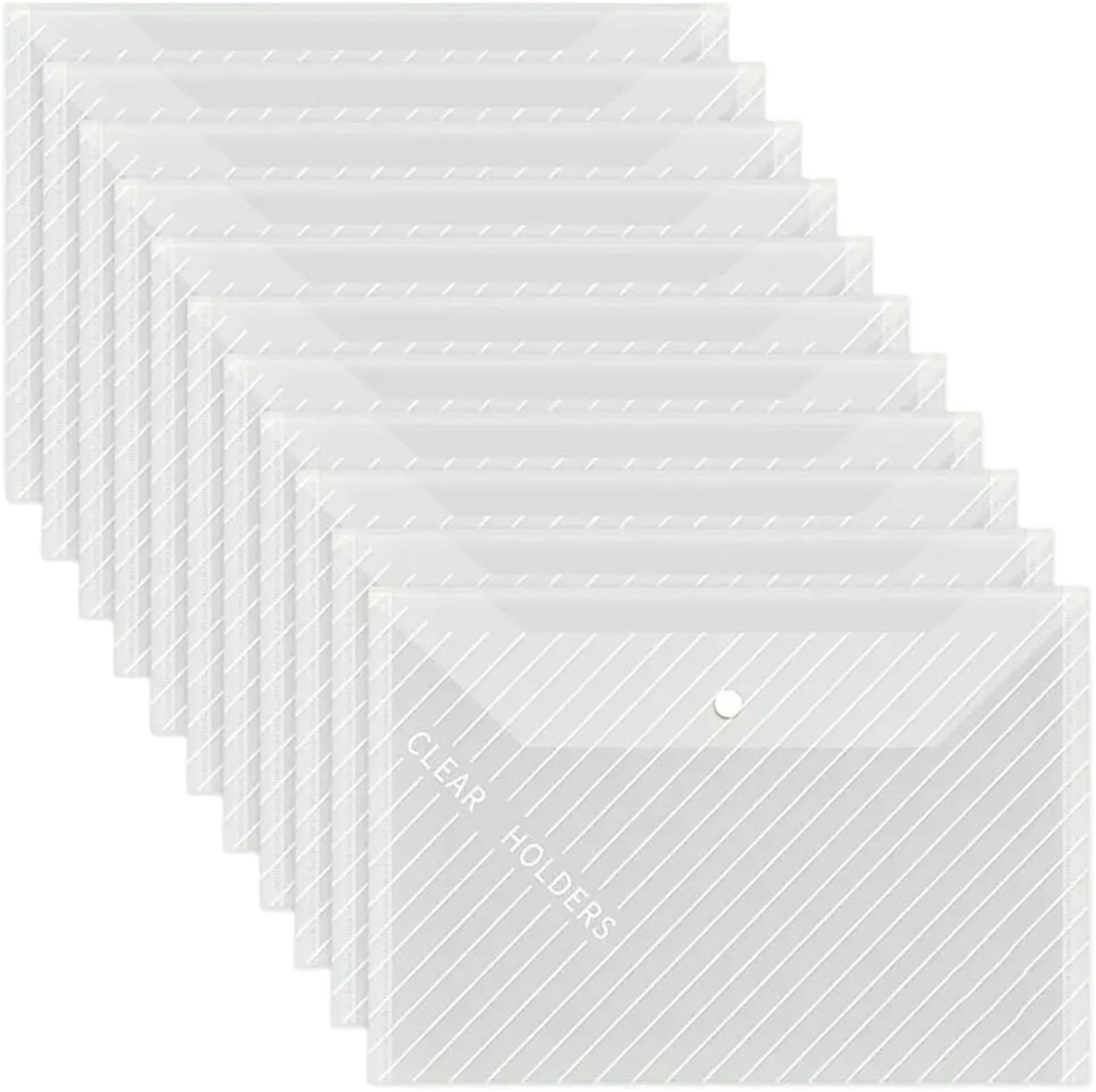 Przezroczysty folder z tworzywa sztucznego, 20 szt. przezroczystych plastikowych teczek A4 z zatrzaskiem, wielokolorowe(White Twill)