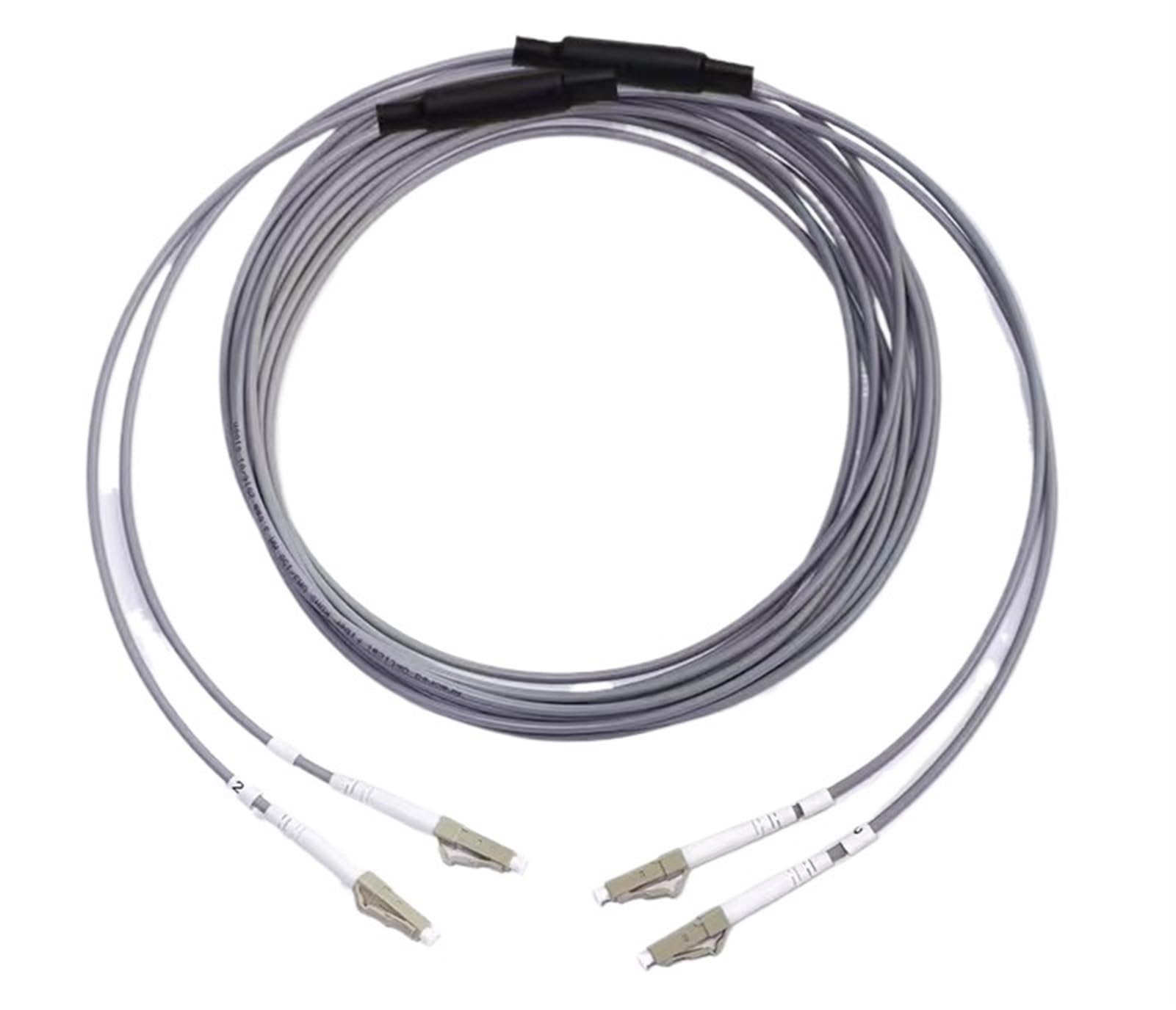Cordon de raccordement à Fiber Optique blindé, 80m, 2 cœurs, 2C SM MM OM1 OM2 OM3, intérieur et extérieur LC SC FC St LSZH TPU FTTH Jumper 2 cœurs 80mtr(LCA-LCA,2C Black SM TPU)