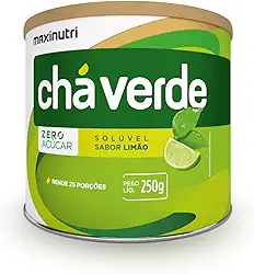 Chá Verde Instântaneo Solúvel Sabor Limão Zero Açúcar Picolinato Cromo 250g Maxinutri